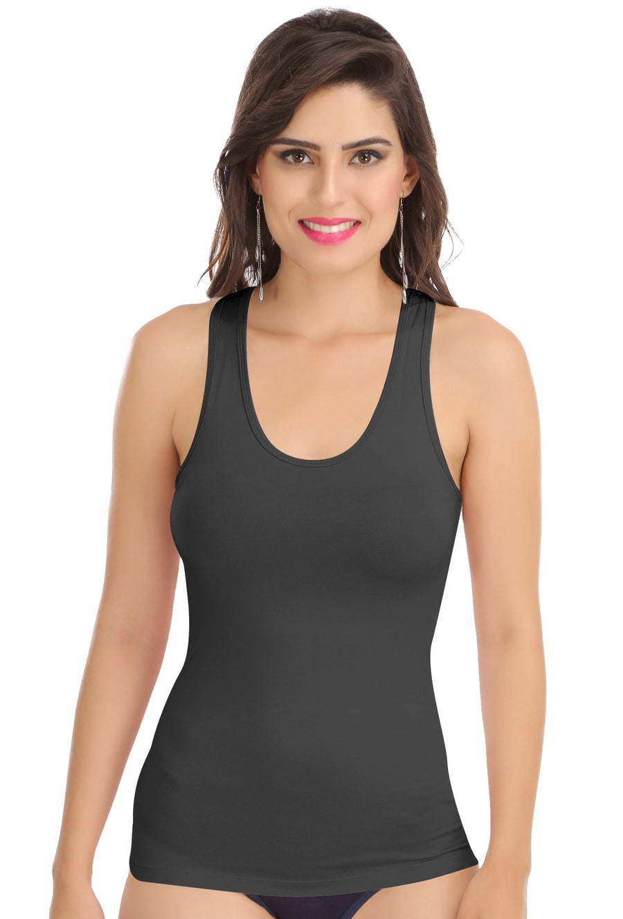 Sona Women Camisole, Slips, Spaagati, Nightwear, ACTIVEWEAR,LINGERIE,SONAEBUY, Racerback, 8008, Black