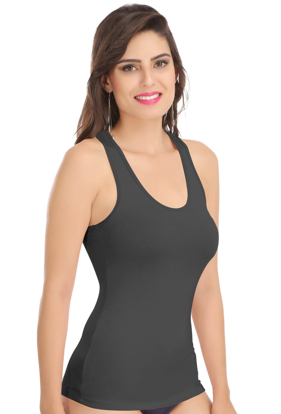Sona Women Camisole, Slips, Spaagati, Nightwear, ACTIVEWEAR,LINGERIE,SONAEBUY, Racerback, 8008, Black