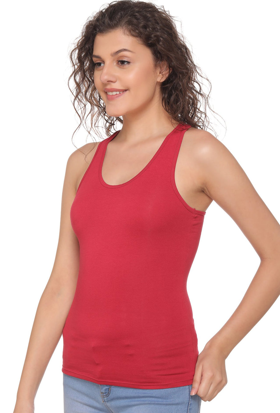 Sona Women Camisole, Slips, Racerback 8008, ACTIVEWEAR,LINGERIE,SONAEBUY, Maroon