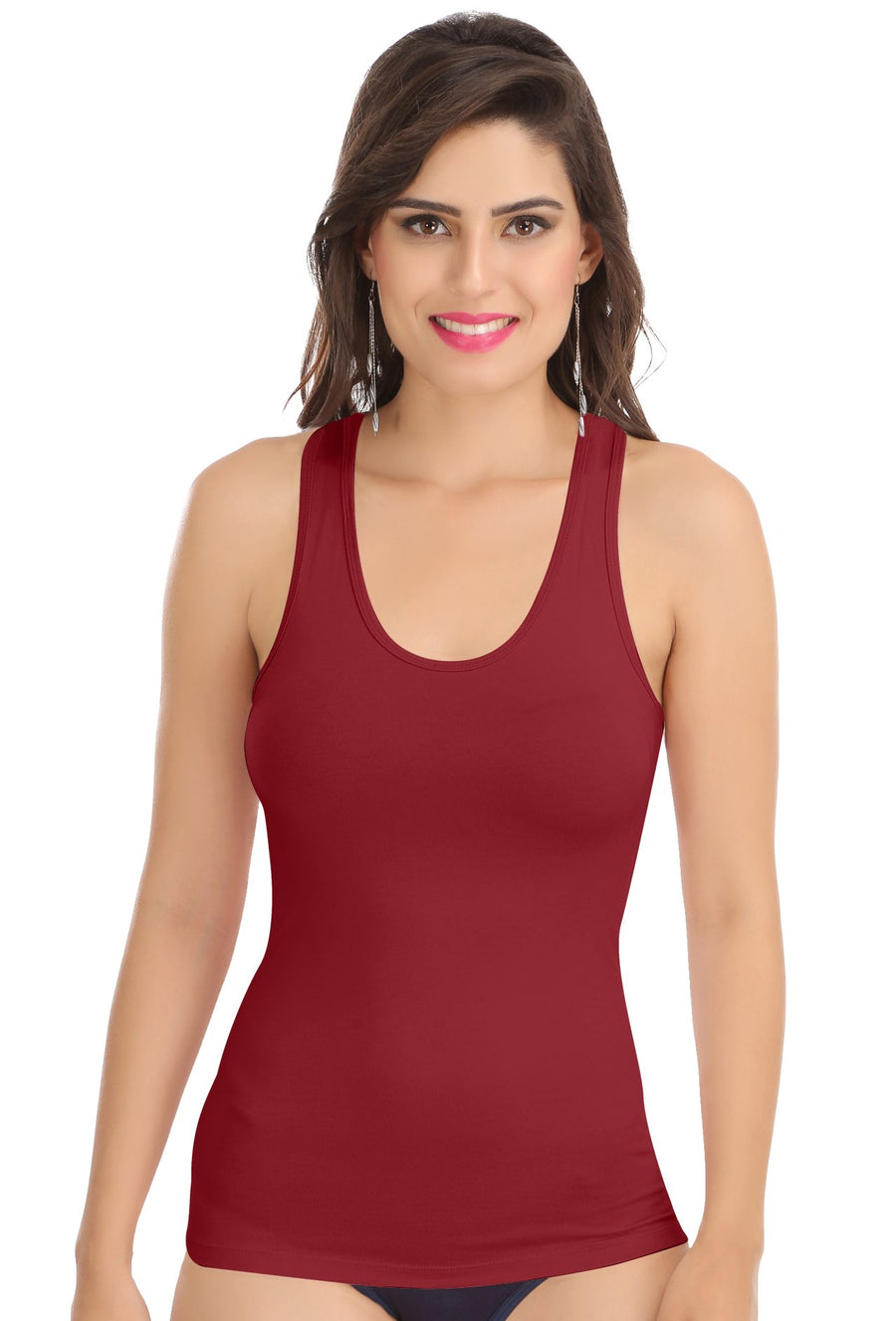 Sona Women Camisole, Slips, Spaagati, Nightwear, ACTIVEWEAR,LINGERIE,SONAEBUY, Racerback, 8008, Maroon