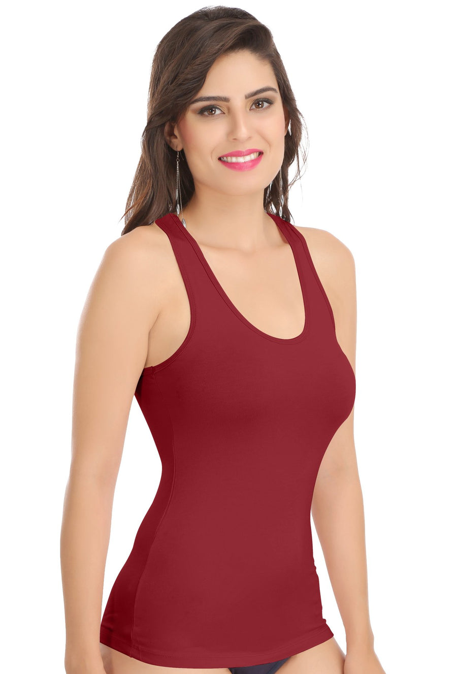 Sona Women Camisole, Slips, Spaagati, Nightwear, ACTIVEWEAR,LINGERIE,SONAEBUY, Racerback, 8008, Maroon