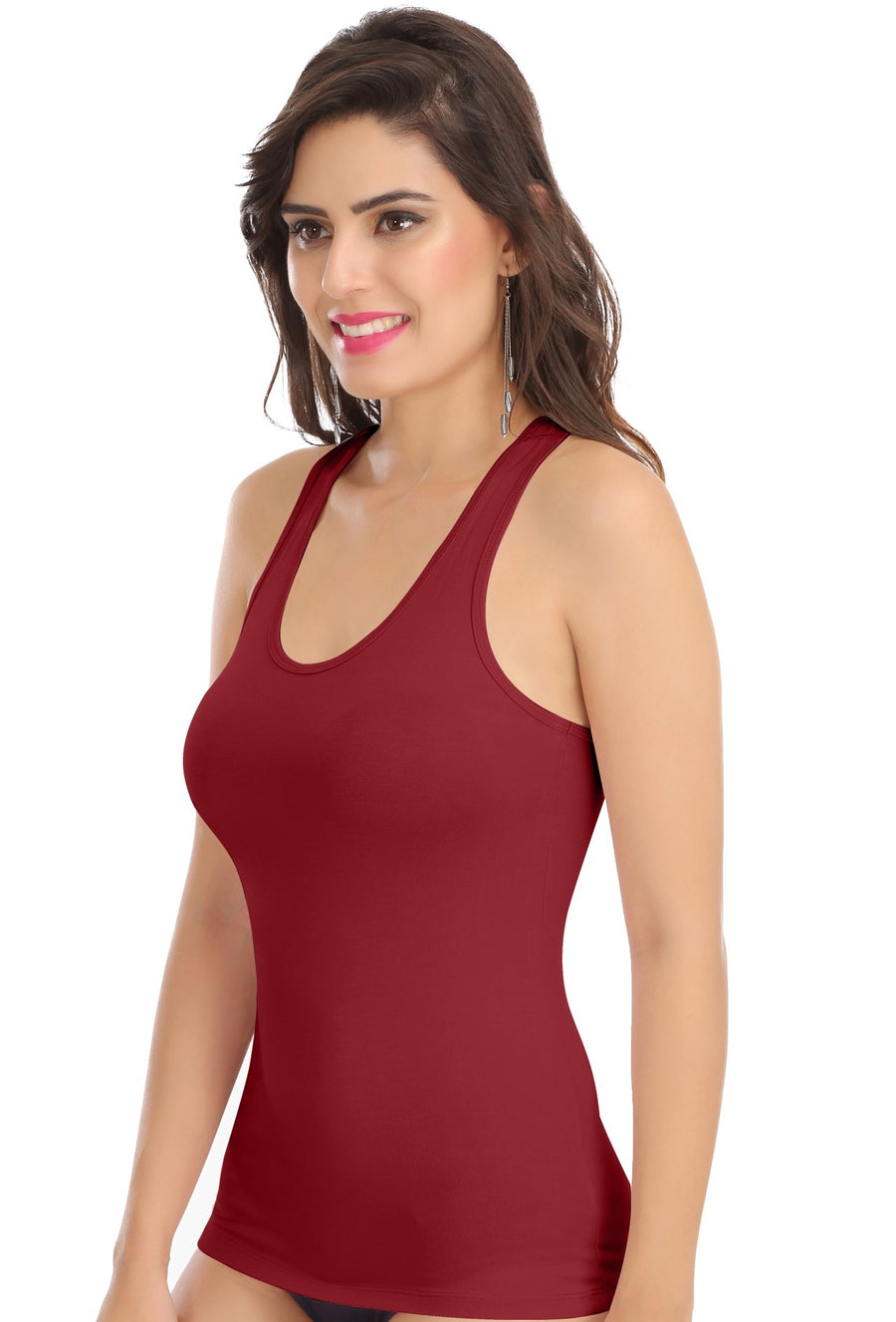 Sona Women Camisole, Slips, Spaagati, Nightwear, ACTIVEWEAR,LINGERIE,SONAEBUY, Racerback, 8008, Maroon