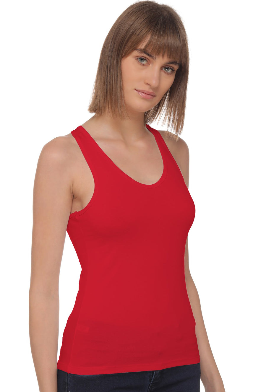 Sona Women Camisole, Slips, Racerback 8008, ACTIVEWEAR,LINGERIE,SONAEBUY, Coral Red, Red