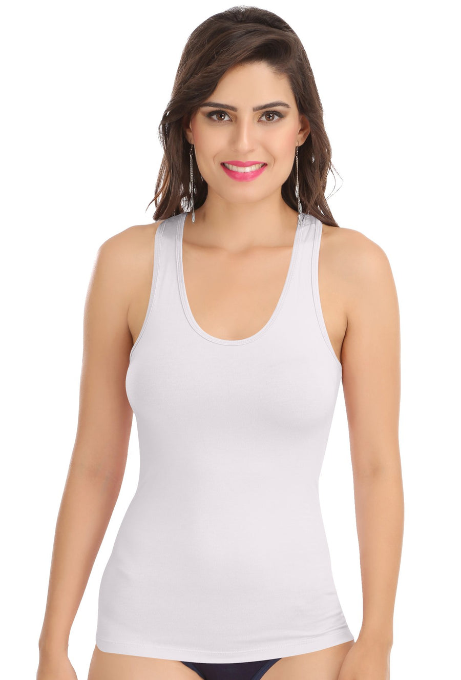 Sona Women Camisole, Slips, Spaagati, Nightwear, ACTIVEWEAR,LINGERIE,SONAEBUY, Racerback, 8008, White