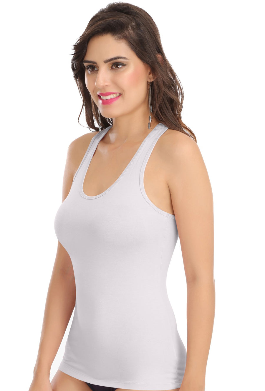 Sona Women Camisole, Slips, Spaagati, Nightwear, ACTIVEWEAR,LINGERIE,SONAEBUY, Racerback, 8008, White