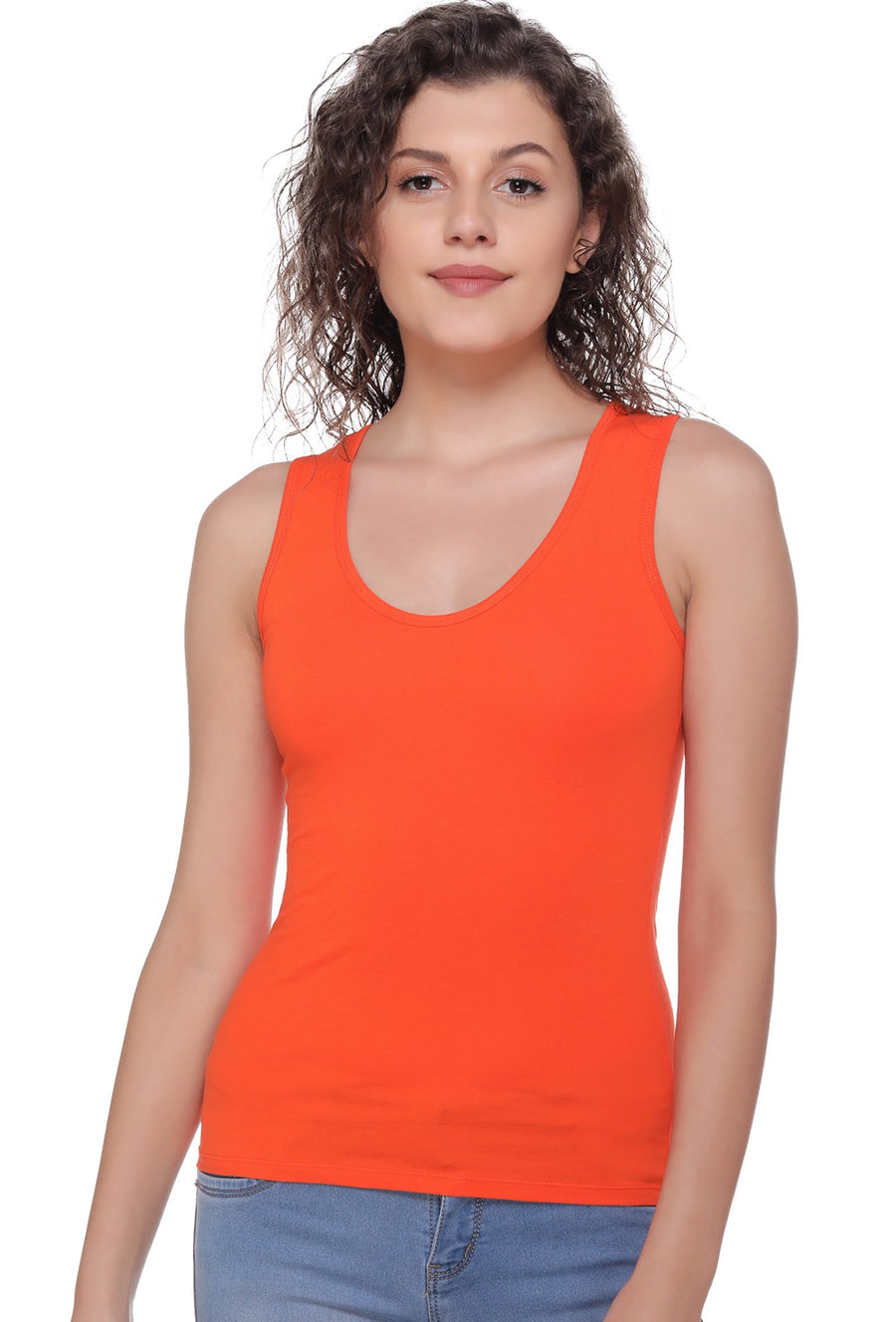 Sona Women Camisole, Camisole, SONAEBUY, Slips, Spagatti, Sports Camisole, 8009, Orange
