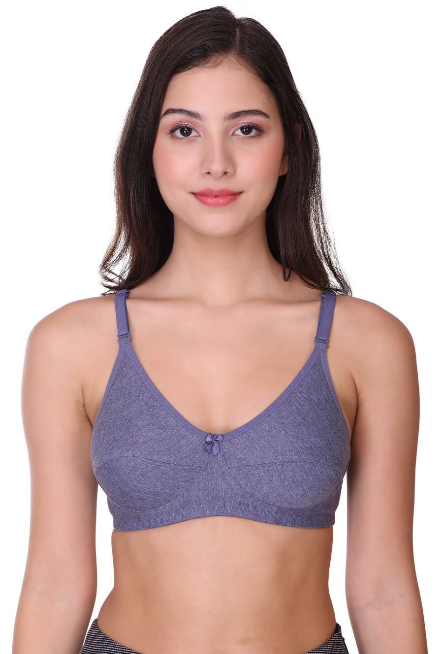 Sona Women Bra ,T-Shirt Bra, Seamed Bra, Sona  All Day, LINGERIE,SONAEBUY, Hoisery Cotton Bra, Non Wired Bra, T-Shirt Bra, Blue-Grey, B-Grey