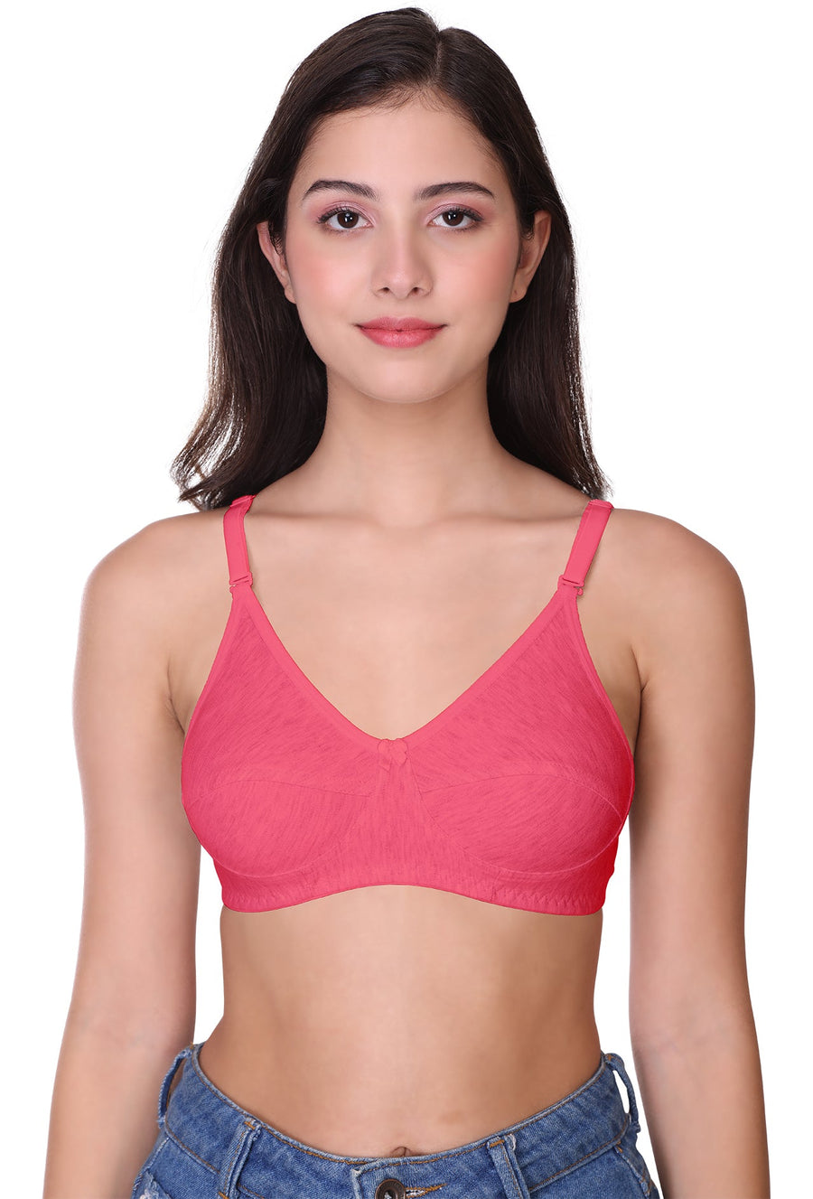 Sona Women Bra ,T-Shirt Bra, Seamed Bra, Sona  All Day, LINGERIE,SONAEBUY, Hoisery Cotton Bra, Non Wired Bra, T-Shirt Bra, Coral