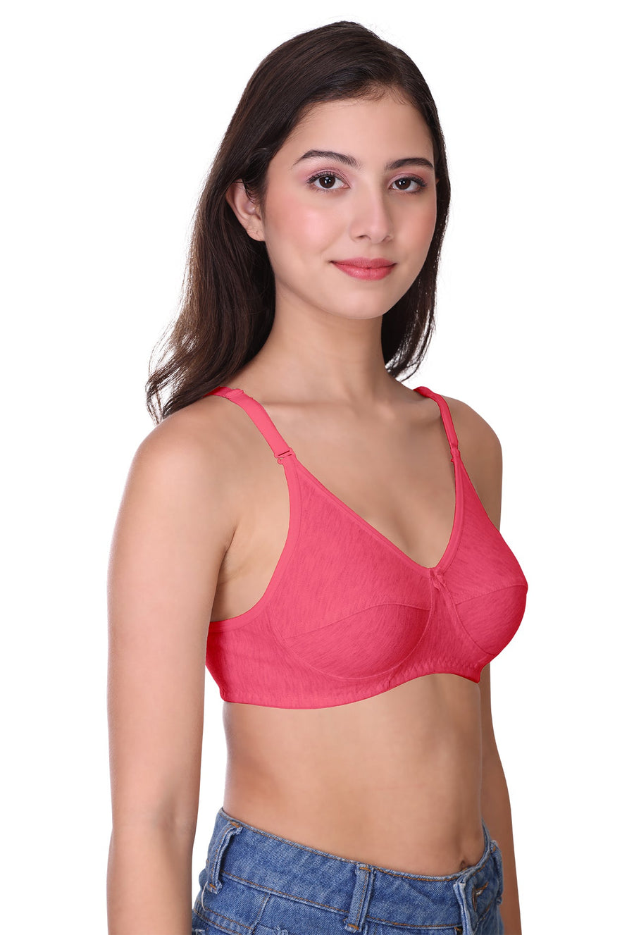 Sona Women Bra ,T-Shirt Bra, Seamed Bra, Sona  All Day, LINGERIE,SONAEBUY, Hoisery Cotton Bra, Non Wired Bra, T-Shirt Bra, Coral