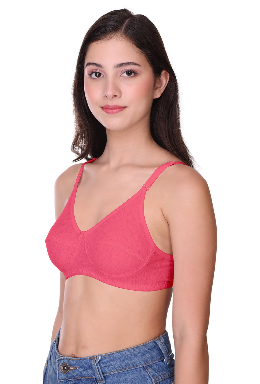 Sona Women Bra ,T-Shirt Bra, Seamed Bra, Sona  All Day, LINGERIE,SONAEBUY, Hoisery Cotton Bra, Non Wired Bra, T-Shirt Bra, Coral