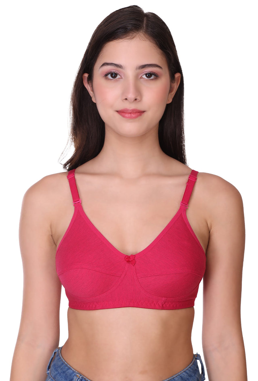 Sona Women Bra ,T-Shirt Bra, Seamed Bra, Sona  All Day, LINGERIE,SONAEBUY, Hoisery Cotton Bra, Non Wired Bra, T-Shirt Bra, Hot Pink