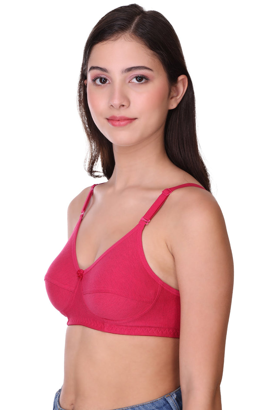 Sona Women Bra ,T-Shirt Bra, Seamed Bra, Sona  All Day, LINGERIE,SONAEBUY, Hoisery Cotton Bra, Non Wired Bra, T-Shirt Bra, Hot Pink