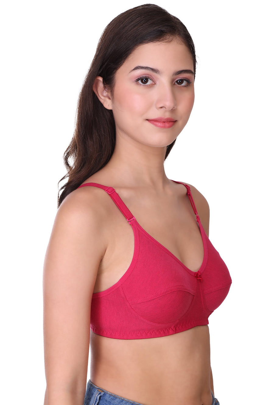 Sona Women Bra ,T-Shirt Bra, Seamed Bra, Sona  All Day, LINGERIE,SONAEBUY, Hoisery Cotton Bra, Non Wired Bra, T-Shirt Bra, Hot Pink