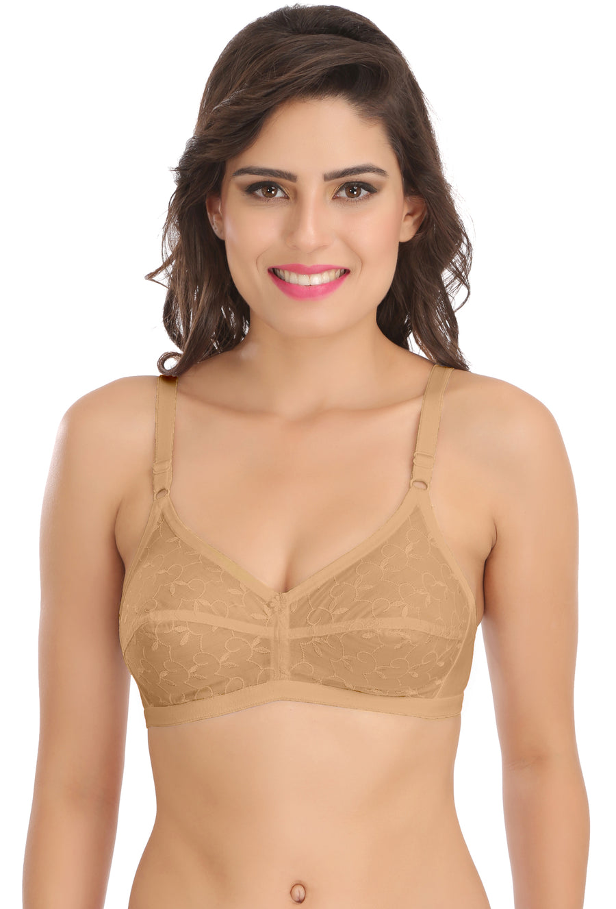 Sona Women Bra ,SONAEBUY, Bra, Cotton Bra, Non padded Bra, Plus Size Bra, C-1212, Skin