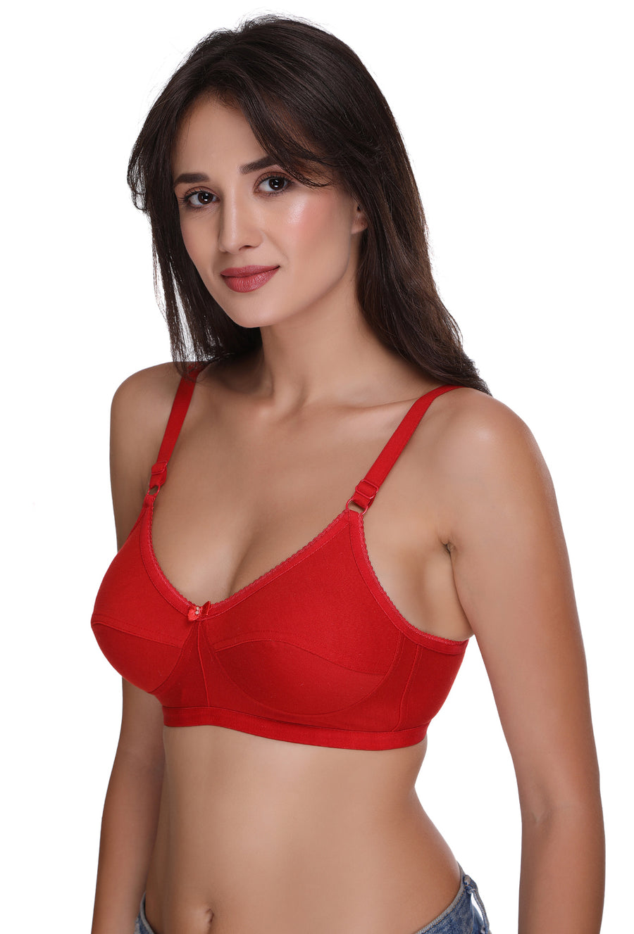 Sona Women Bra , Sonaebuy, Sona, Plus Size Bra, Minimizer Bra, T-Shirt Bra, H-04, Hoisery Cotton Bra, Red