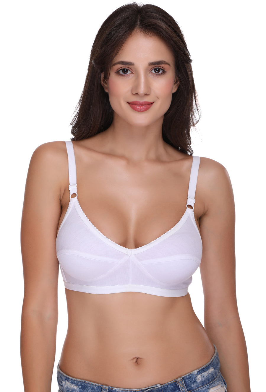 Sona Women Bra , Sonaebuy, Sona, Plus Size Bra, Minimizer Bra, T-Shirt Bra, H-04, Hoisery Cotton Bra, White