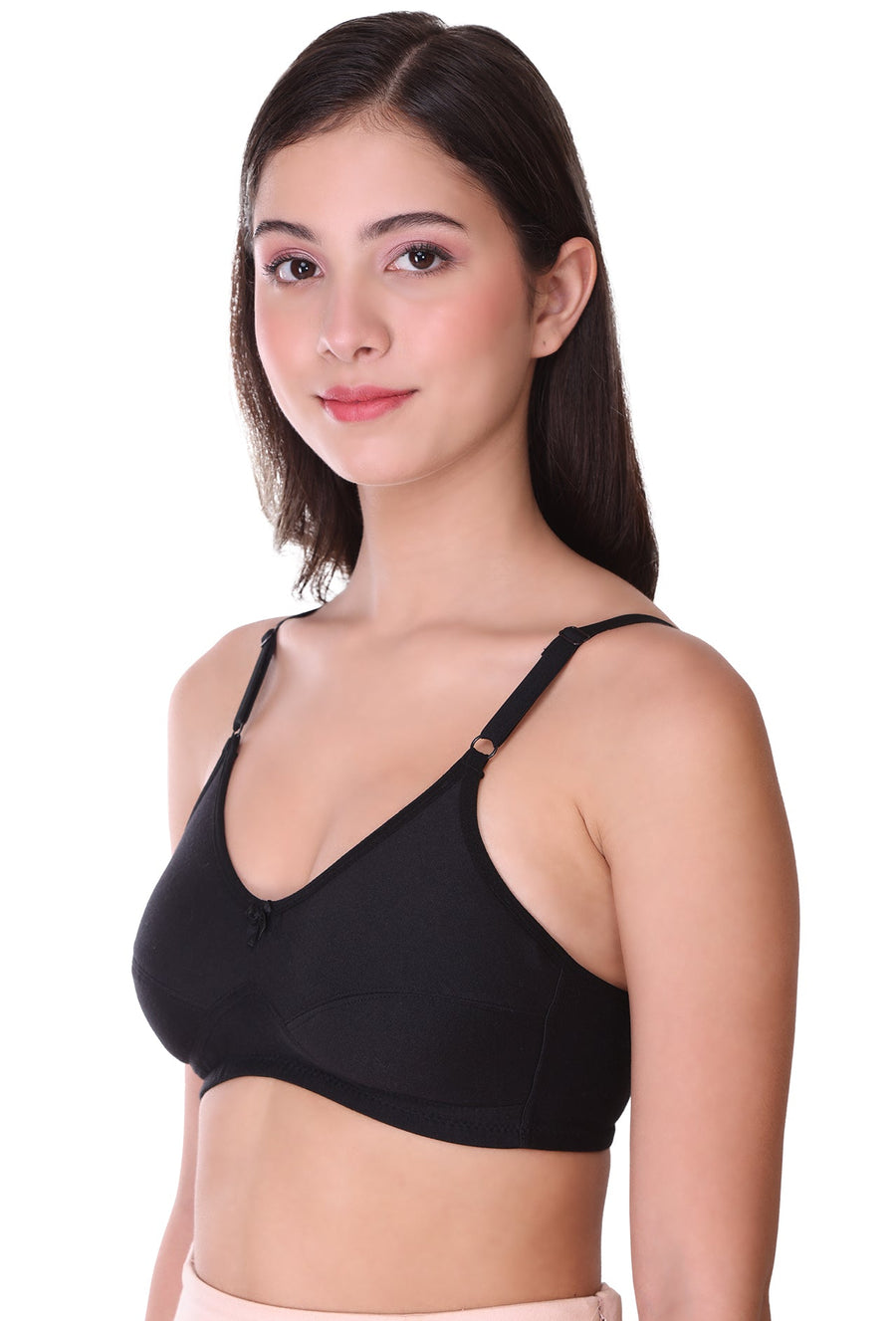 Sona Women Bra ,T-Shirt Bra, Seamed Bra, Sona  H 07, LINGERIE, SONAEBUY, Hoisery Cotton Bra, Non Wired Bra, T-Shirt Bra, Black