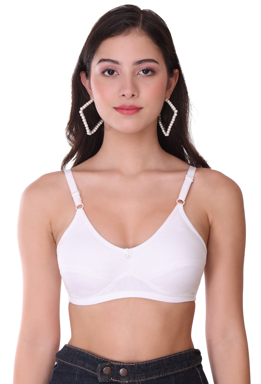 Sona Women Bra ,T-Shirt Bra, Seamed Bra, Sona  H 07, LINGERIE, SONAEBUY, Hoisery Cotton Bra, Non Wired Bra, T-Shirt Bra, White