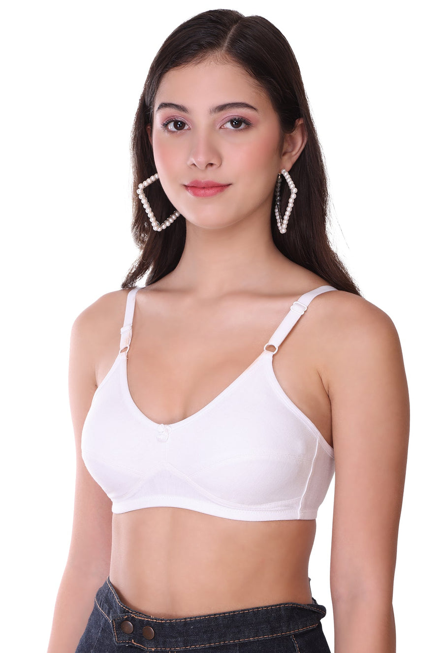 Sona Women Bra ,T-Shirt Bra, Seamed Bra, Sona  H 07, LINGERIE, SONAEBUY, Hoisery Cotton Bra, Non Wired Bra, T-Shirt Bra, White
