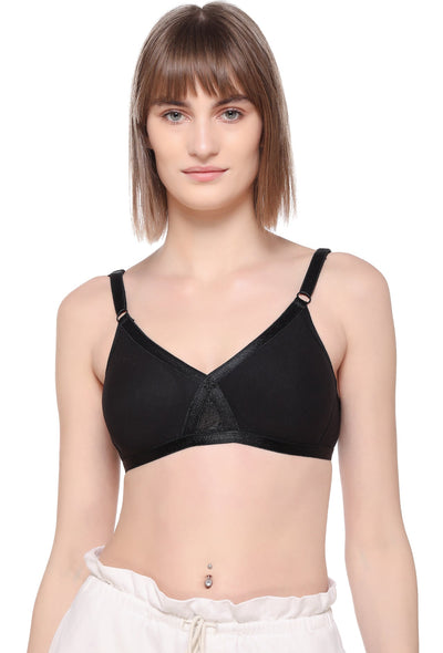 34b Absolute Black T Shirt Bra Bra Set - Get Best Price from Manufacturers  & Suppliers in India