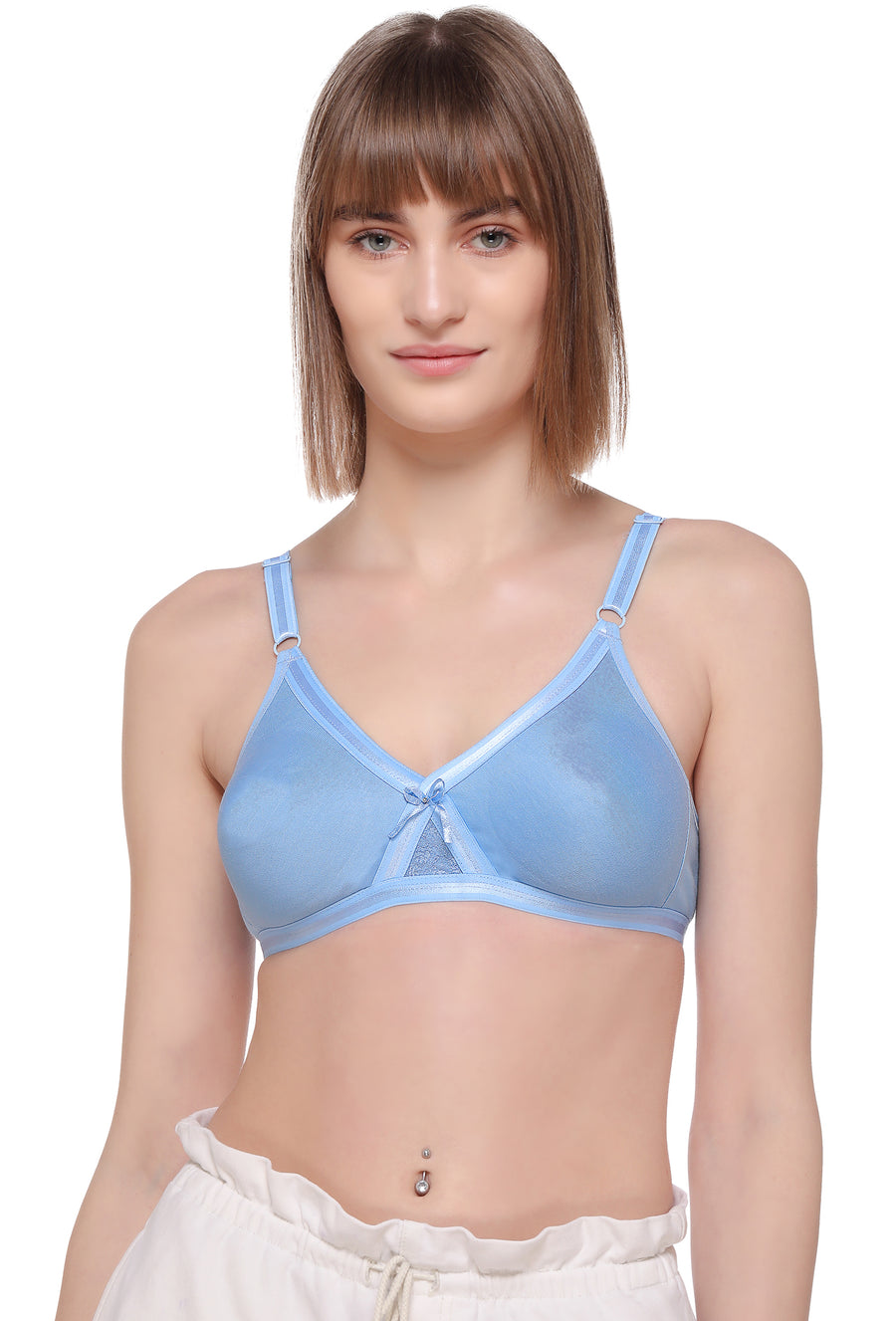 Sona Women Bra ,Sona M1003, Plain T-shirt Bra, Cotton Non padded T-Shirt Bra, LINGERIE,SONAEBUY, Sky Blue