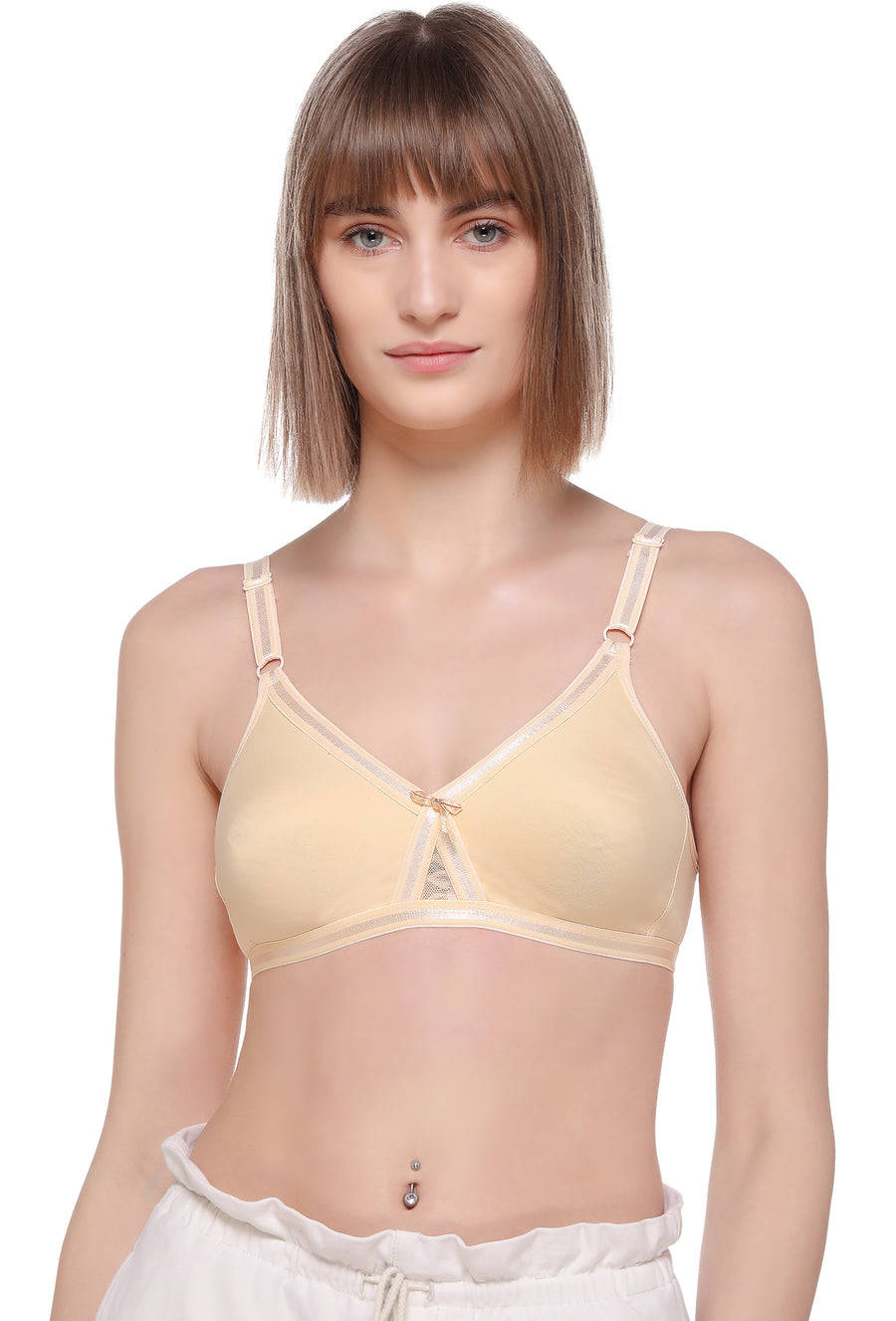 Sona Women Bra ,Sona M1003, Plain T-shirt Bra, Cotton Non padded T-Shirt Bra, LINGERIE,SONAEBUY, Beige, Skin