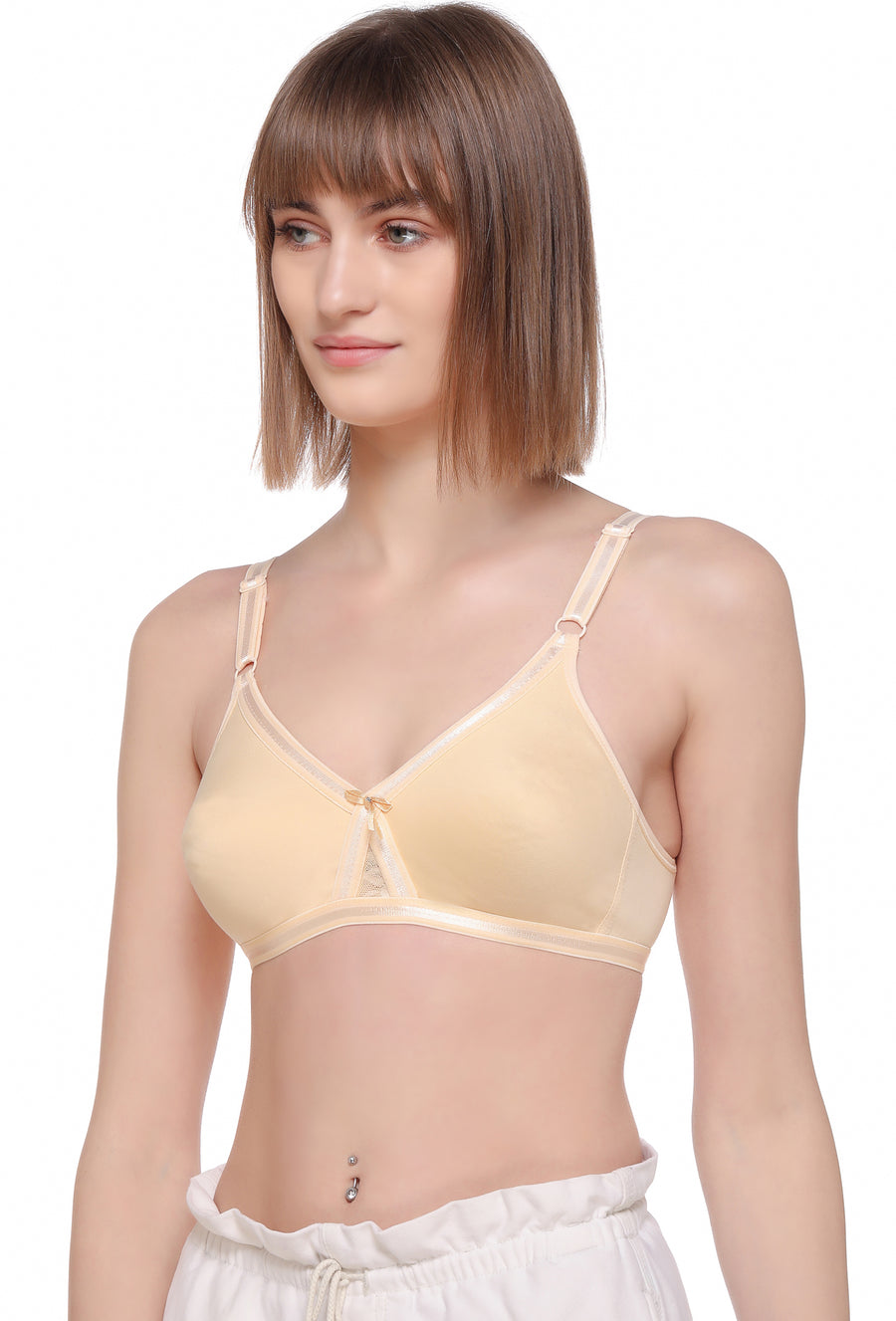 Sona Women Bra ,Sona M1003, Plain T-shirt Bra, Cotton Non padded T-Shirt Bra, LINGERIE,SONAEBUY, Beige, Skin