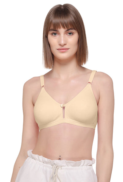Clovia Women's Cotton Rich Non-Padded Non-Wired Bra, Beige, (40) 40 :  : Clothing, Shoes & Accessories