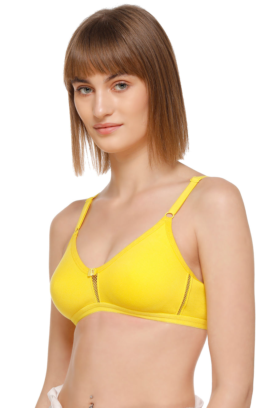 Sona M1020 Medium Coverage Non Padded Yellow T-Shirt Bra Online | Sonaebuy