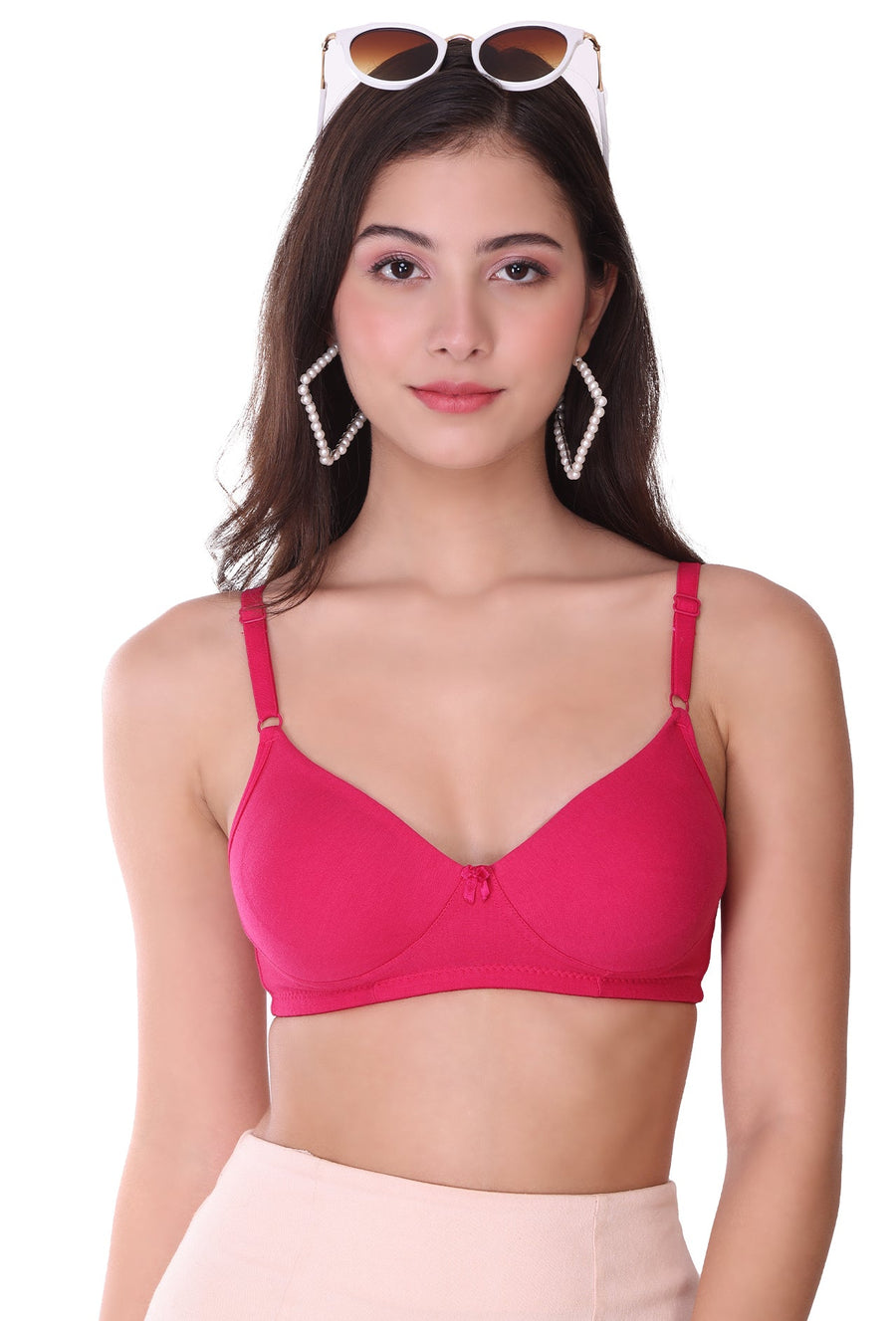 Sona Women Bra ,T-Shirt Bra, Seamless Bra, Sona  M1023, LINGERIE, SONAEBUY, Hoisery Cotton Bra, Non Wired Bra, T-Shirt Bra, H-Pink