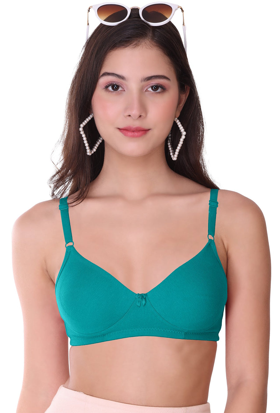 Sona Women Bra ,T-Shirt Bra, Seamless Bra, Sona  M1023, LINGERIE, SONAEBUY, Hoisery Cotton Bra, Non Wired Bra, T-Shirt Bra, S-Green