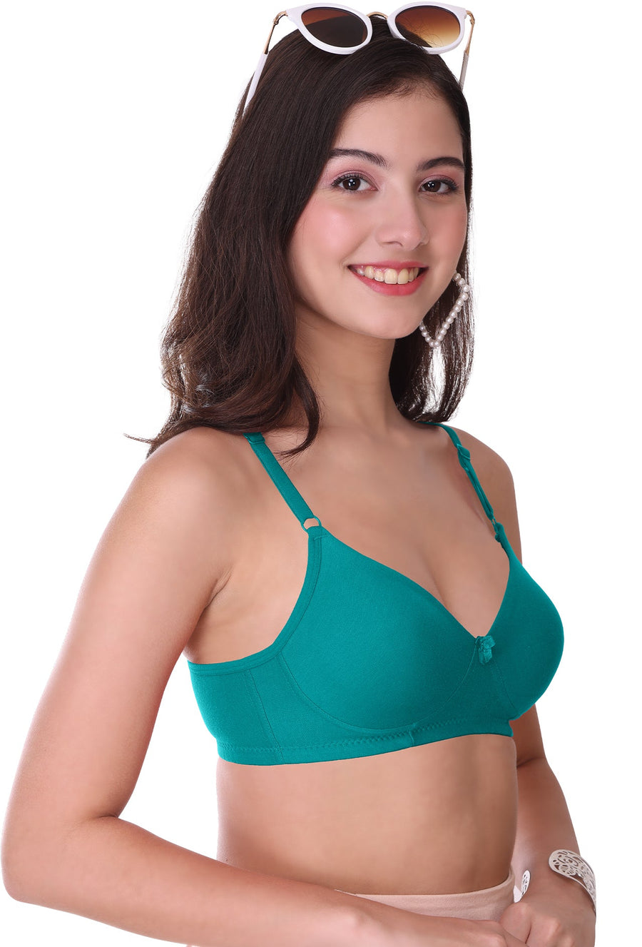 Sona Women Bra ,T-Shirt Bra, Seamless Bra, Sona  M1023, LINGERIE, SONAEBUY, Hoisery Cotton Bra, Non Wired Bra, T-Shirt Bra, S-Green