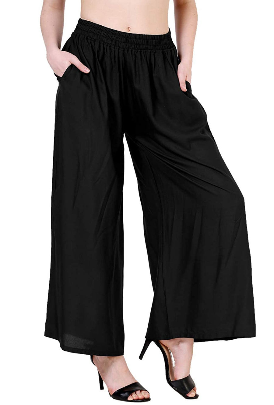 Sona Women PALAZZO, Plazzo, ACTIVEWEAR,LINGERIE,APPAREL, SONAEBUY, Black