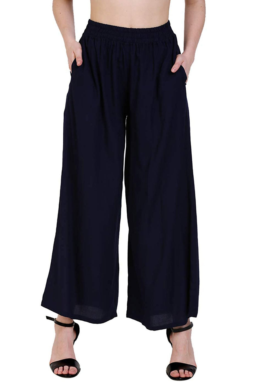 Sona Women PALAZZO, Plazzo, ACTIVEWEAR,LINGERIE,APPAREL, SONAEBUY, Navy Blue