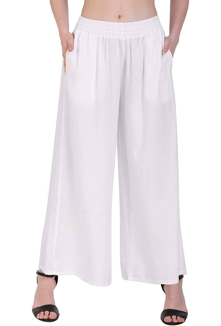 Sona Women PALAZZO, Plazzo, ACTIVEWEAR,LINGERIE,APPAREL, SONAEBUY, White