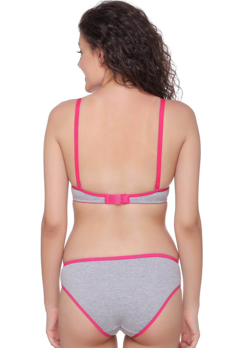 Sona Women Bra, SONAEBUY, Lightly padded Bra, Padded Bra, Bra & Panty Set, SA-34 Sets, L-Gray