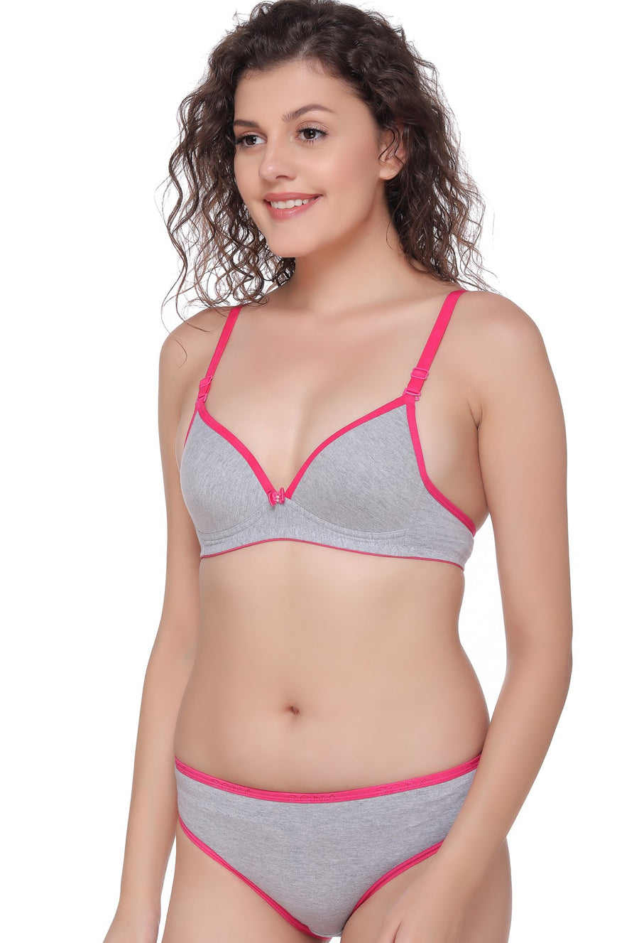 Sona Sa 34 Bra Panty Sets, Padded Bra Sonaebuy, L-Gray