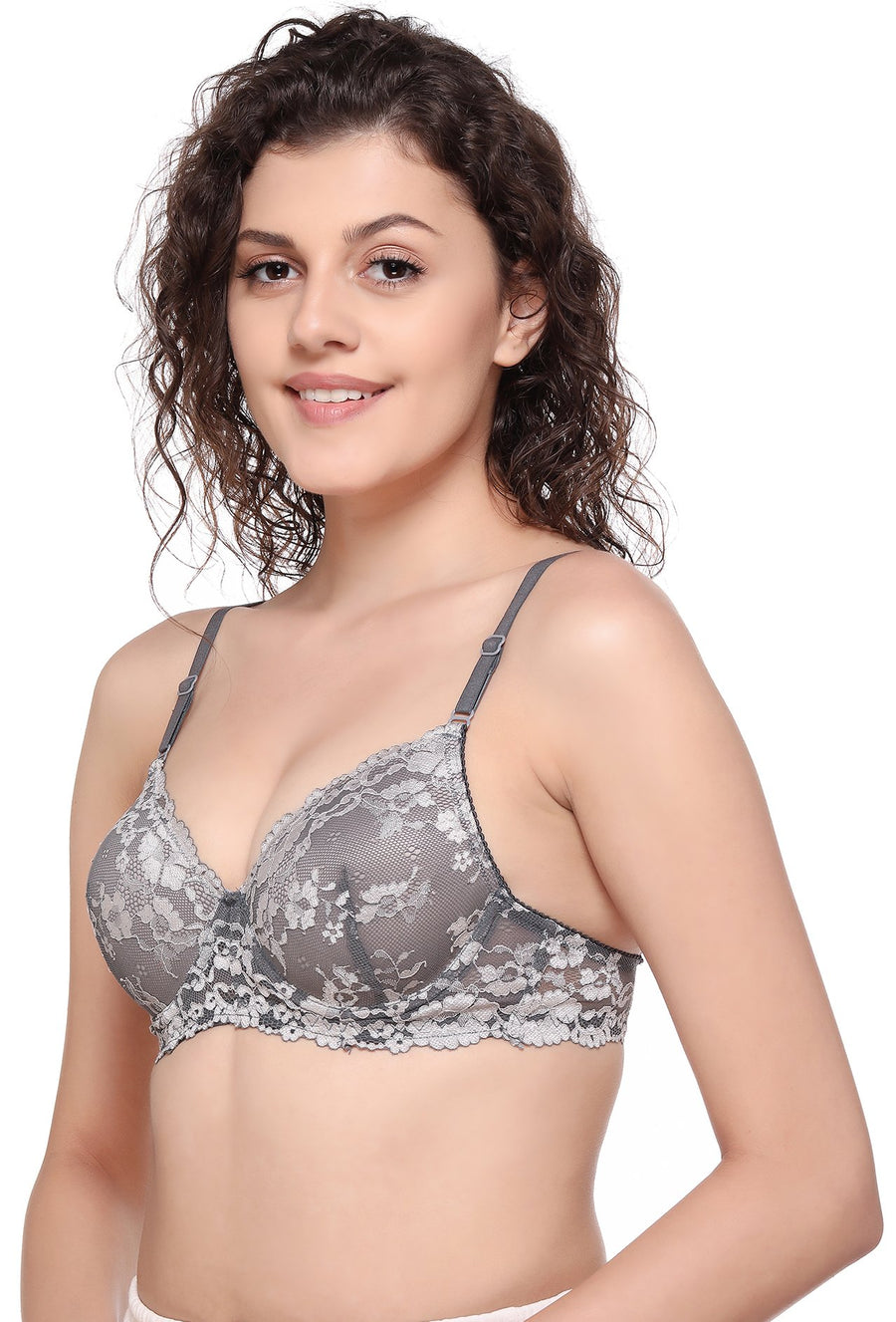 Sona Women Padded Bra, LINGERIE,SONAEBUY, SA 54, Lightly padded Bra, Multiway T-Shirt Bra, Grey