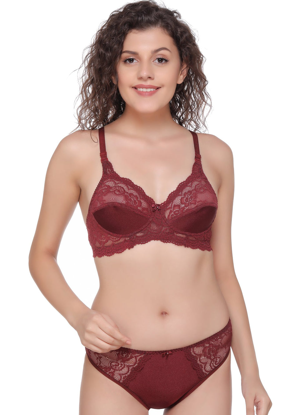 Sona Women Bra Panty Set, lace Bra, Bralette Bra, 5502 LINGERIE,SONAEBUY, D-Brown