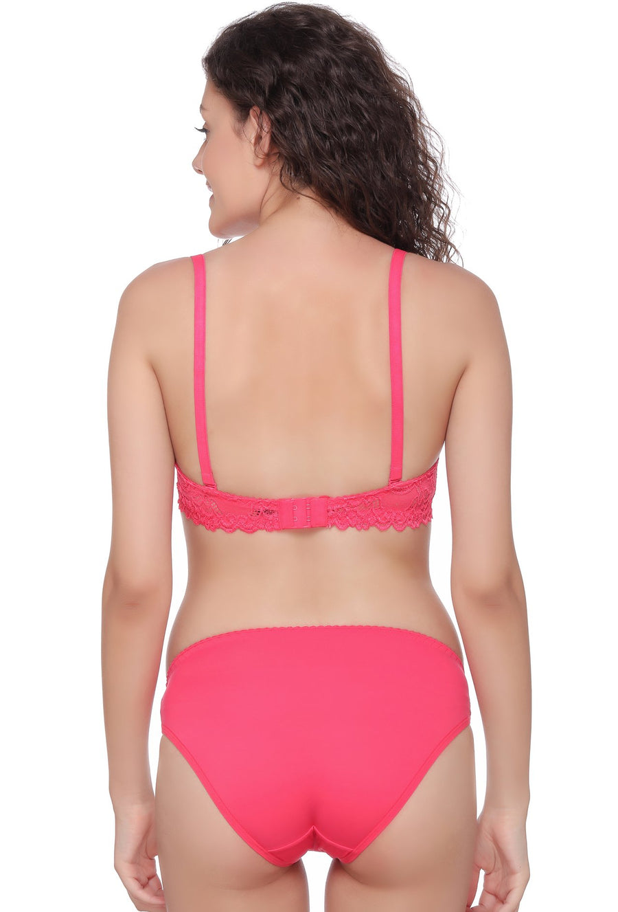 Sona Women Bra Panty Set, lace Bra, Bralette Bra, 5503 LINGERIE,SONAEBUY, D-Pink