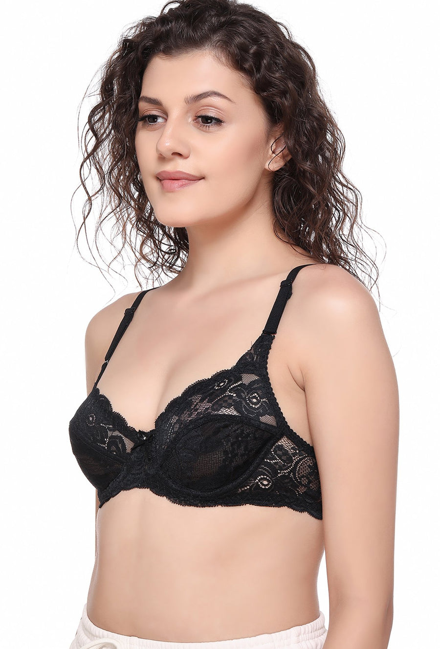 Sona Women Bra,Lace Bra, Bralette Bra, Bridal Bra, Underwired Bra, LINGERIE,SONAEBUY, SL004, Black