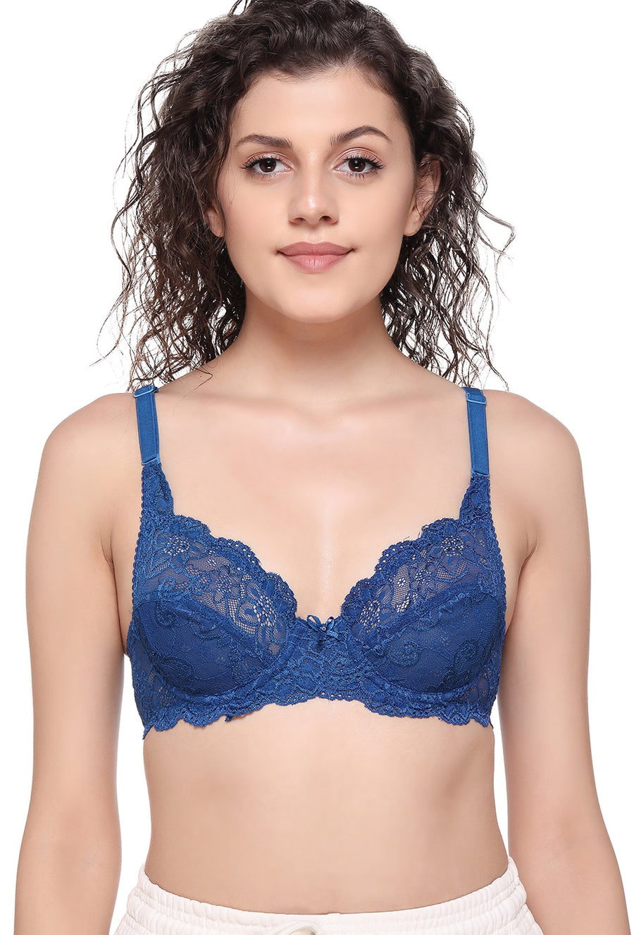 Sona Women Bra,Lace Bra, Bralette Bra, Bridal Bra, Underwired Bra, LINGERIE,SONAEBUY, SL004, Blue