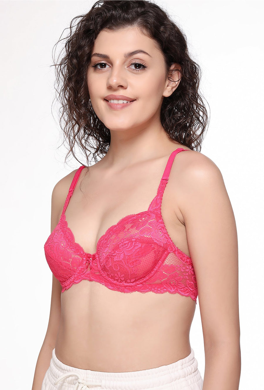 Sona Women Bra,Lace Bra, Bralette Bra, Bridal Bra, Underwired Bra, LINGERIE,SONAEBUY, SL004, Hot Pink