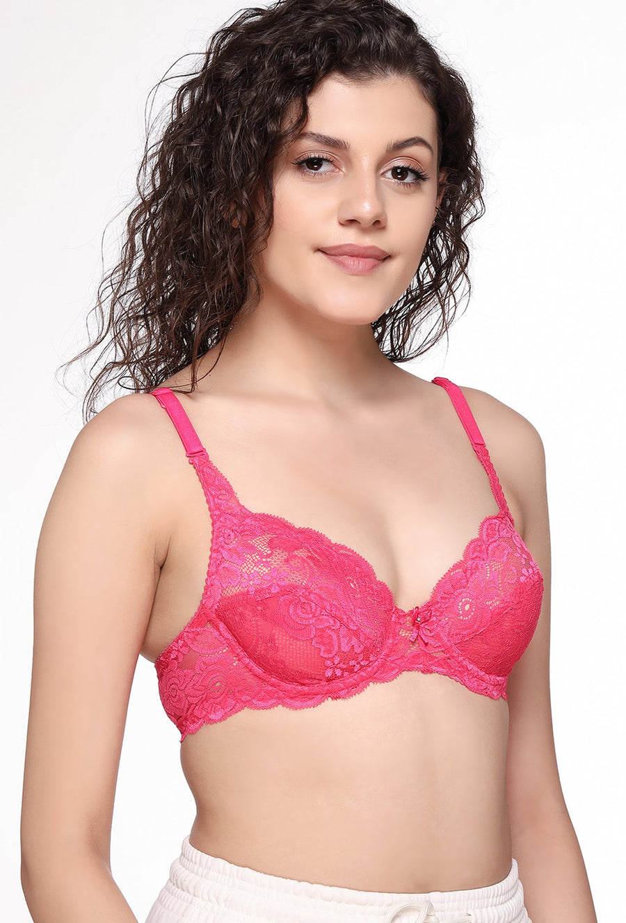Sona Women Bra,Lace Bra, Bralette Bra, Bridal Bra, Underwired Bra, LINGERIE,SONAEBUY, SL004, Hot Pink