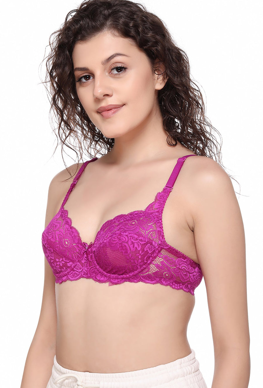 Sona Women Bra,Lace Bra, Bralette Bra, Bridal Bra, Underwired Bra, LINGERIE,SONAEBUY, SL004, Purple
