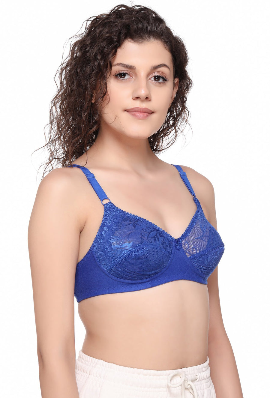 Sona Women Bra,Lace Bra, Bralette Bra, Bridal Bra, LINGERIE,SONAEBUY, SL007, Blue, Royal Blue