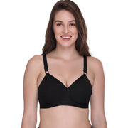 Sona Women's Cotton Full Cup Regular Non-Padded Non-Wired Bra (Super  FIT_Black_42E) Pack of 1