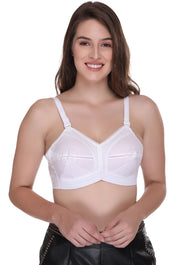 Buy SONA Women's Cotton Non-Padded Non-Wired Full Coverage Bra  (White-Pink-Wine-White_46E) Pack of 4 at