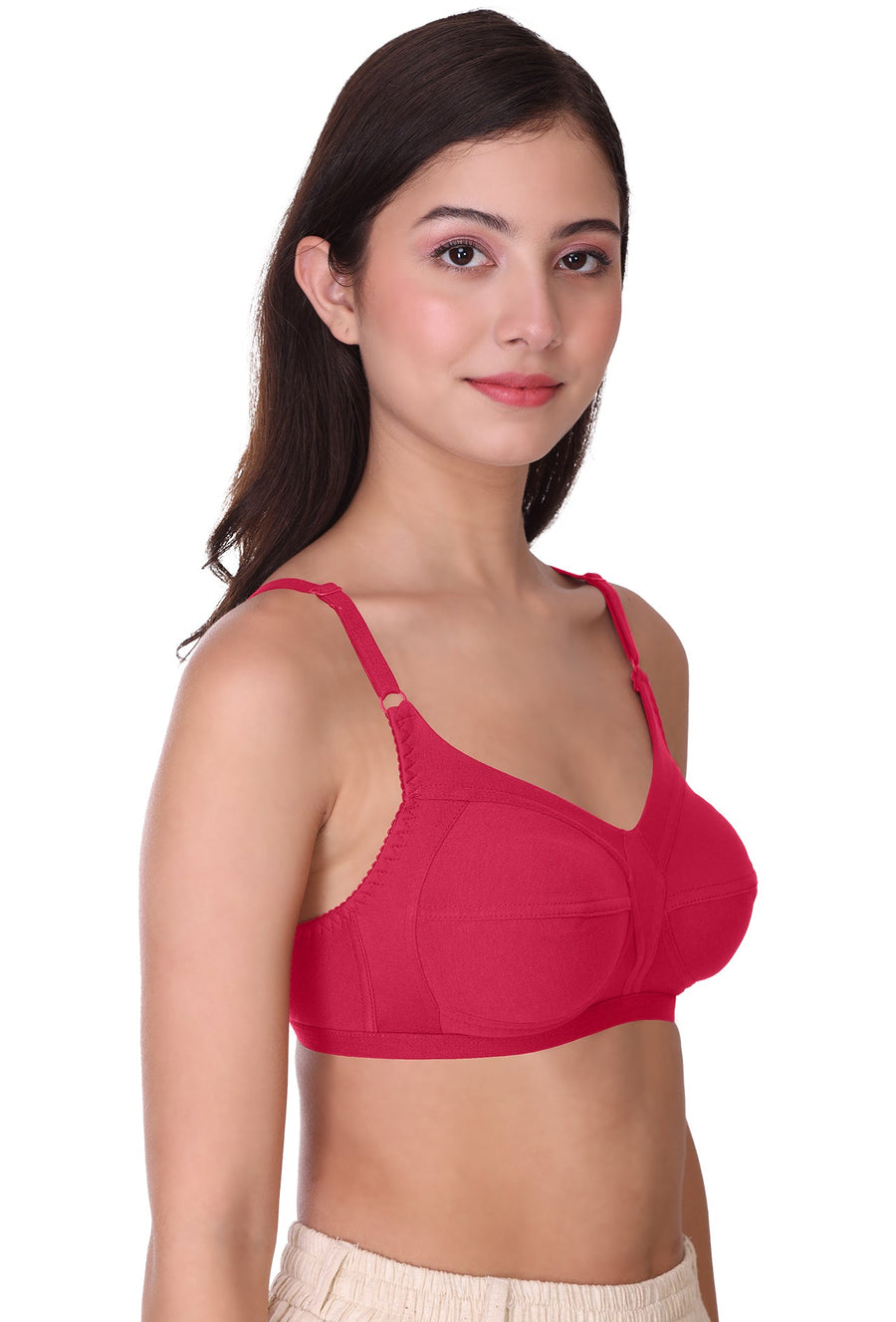 Sona Women Bra ,T-Shirt Bra, Seamed Bra, Sona  Wellfitz, LINGERIE,SONAEBUY, Hoisery Cotton Bra, Non Wired Bra, T-Shirt Bra, Hot Pink, H-Pink