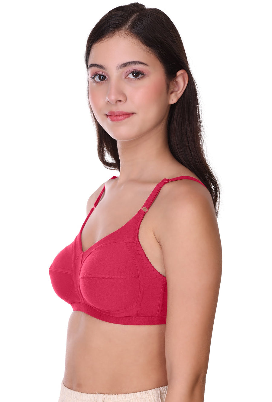Sona Women Bra ,T-Shirt Bra, Seamed Bra, Sona  Wellfitz, LINGERIE,SONAEBUY, Hoisery Cotton Bra, Non Wired Bra, T-Shirt Bra, Hot Pink, H-Pink